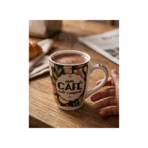 Caneca Cerâmica 330ml Frases Dizeres Presente Café Chá