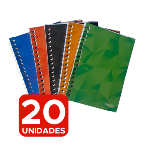 Kit 20 Caderno Caderneta Capa Flexível 1/8 Pequeno 96 Folhas