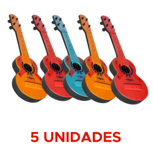 Kit 5 Violão De Brinquedo Colorido De Plástico Viola Musical Brinquedos Para Prenda