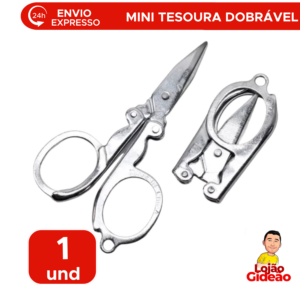 Mini Tesoura Dobrável Portátil de Metal Compacta Para Costura Escola Viagem