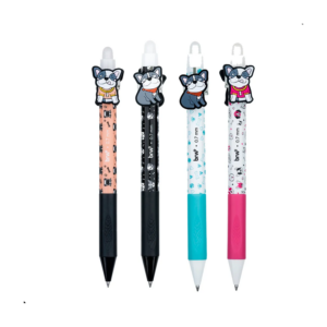 Caneta Gel Pug BRW Apagável 0.7mm Ponta Fina Azul Divertida Escolar