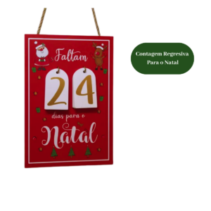 Enfeite De Placa De Madeira Com Contagem Regressiva De Natal Decoração Natalina