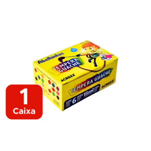 Caixa De Tinta Guache Pequena 15ml Com 6 Cores Primárias Para Lista De Material Escolar