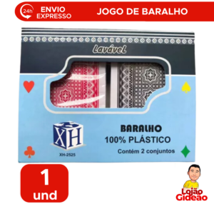 Baralho Plástico Lavável Com 2 Conjuntos De Cartas