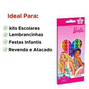 Kit Com 6 Pacotes Lápis De Cor 12 Cores Sextavado Princeças Lembrancinhas De Aniversário Atacado