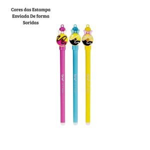 Kit 12 Canetas Gel Apagáveis Donuts 0.7mm Azul Ponta Fina Escolar Escritório Estudos