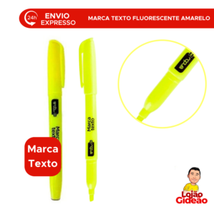 Marca Texto Amarelo Fluorescente Para Estudo Escola Escritório