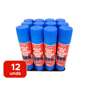 Kit 12 Colas em Bastão 10g Escola Revenda Atacado Prendas Kits