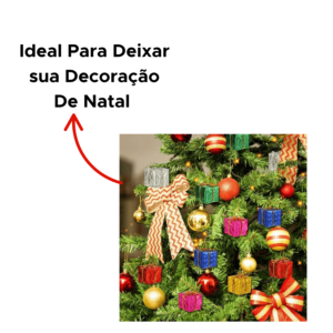 Kit 10 Pacotes Enfeite De Arvore De Natal Presente Com 9 Und Colorida Brilhante Decoração de Natal