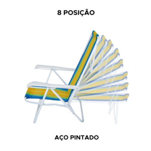 Cadeira Reclinável 8 Posições Mor Leve Resistente Para Praia Piscina Rio Sortido