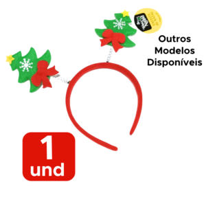 Arco de Cabelo Natalino com Molas