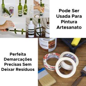 Fita Crepe 18mm x 50m Adesiva Para Artesanato Pintura Trabalhos
