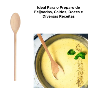Colher De Pau Madeira Pequena Rústica Para Feijoada Caldos Multiuso Cozinha Artesanal