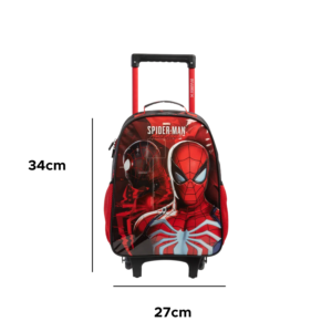 Kit Mochila Com Rodadinhas + Lancheira Homem Aranha Spider-Man Para Escola Passeios Para Menino