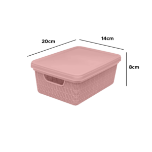 Caixa Organizadora 1,8L Com Tampa Multiuso Para Cozinha Closet e Armário