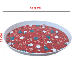 Bandeja de Natal Oval Funda Natalina Para Ceia Decoração Mesa de Natal