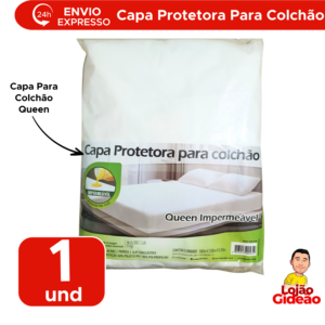 Capa Protetora Para Colchão Impermeável Queen Com Elástico Branco