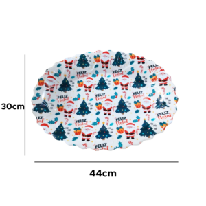 Bandeja Decorativa Oval Natalina 44x32cm Feliz Natal