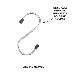 Kit 5 Ganchos S 7cm Metal Aço Inox Multiuso Cozinha Armário Área Serviço
