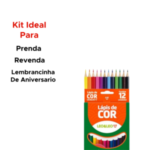 Kit Com 6 Pacotes de Lapis de Cor 12 Cores Sextavado Para Lembrancinha Revenda