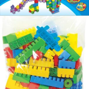 Blocos de Montar Infantil 96 Peças Brinquedo Educativo Pedagógico de Encaixe