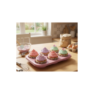 Forma Cupcake 6 Cavidades Antiaderente Aço Carbono 26x18cm