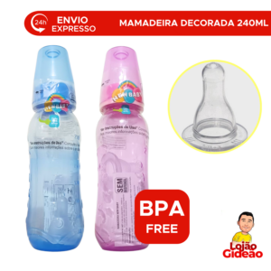 Mamadeira Infantil Decorada 240ml Para Bebê Alimentação