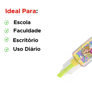 Marca Texto Neon Com Glitte Formato Esmalte Para Escola e Faculdade