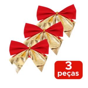 Kit Com 3 Laço De Natal Decoração De Natal Lacinho Enfeite