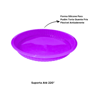 Forma Redonda Rasa Em Silicone Assadeira Para Torta Forminha Para Assar Antiaderente Suporta até 220° 3cm x 25cm