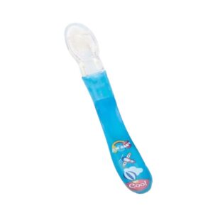 Colher de Silicone Baby Anatômica Azul Para Bebê Alimentação Infantil
