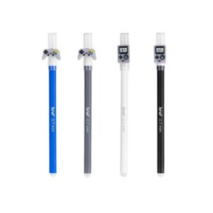 Kit 12 Canetas Gel Apagáveis Gamer 0.7mm Azul Ponta Fina Estampas Sortidas