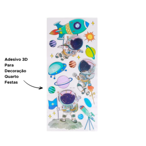 Adesivo Decorativo 3D De Parede PVC Papel Infantil 40cm x 30cm Resistente