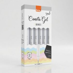 Kit 12 Canetas Gel Branca Para Colorir Lettering Detalhes Destaques Desenho