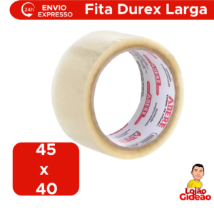 Fita Durex Larga 45mm x 40m Transparente Para Empacotar e Embalar