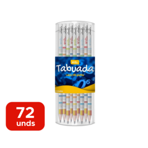 Kit Com 72 Lápis Grafite Tabuada HB Com Borracha Para Escola Revenda Atacado