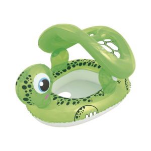 Boia Infantil Tartaruga Com Fralda E Para Sol Inflável Bebê Até 15kg Piscina Verão PVC