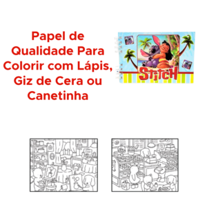 Livro De Colorir Bobbie Goods Infantil Capa Dura Brilhante Holográfico 48 Folhas Diferentes