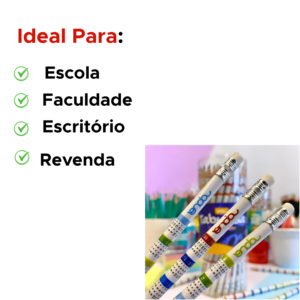 Kit Com 72 Lápis Grafite Tabuada HB Com Borracha Para Escola Revenda Atacado