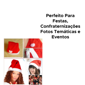Kit Com 10 Gorros De Papai Noel De Feltro Vermelho Touca Elegância De Natal