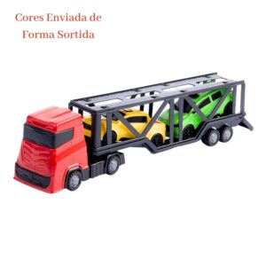 Caminhão Cegonha de Brinquedo com 2 Carrinhos Infantil Carro Sortido