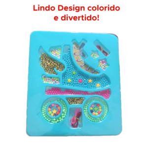 Kit Infantil Para Fazer Acessórios Pulseira Estilosa Miçangas Maleta Infantil Meninas Beleza