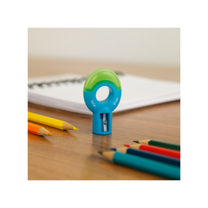 Apontador + Borracha Escolar Rings Infantil Para os Dedos