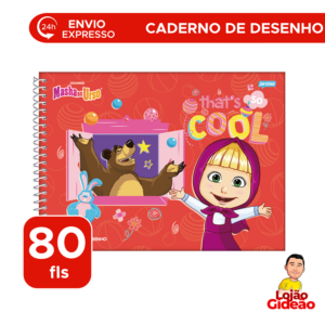 Caderno de Desenho Cartografia 80Fls Masha e o Urso