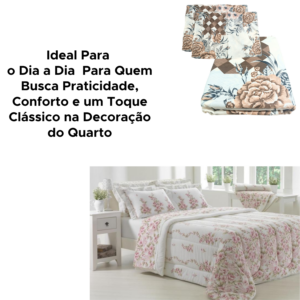Kit 1 Colcha King + 2 Portas Travesseiros 60% Algodão