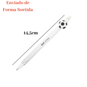 Kit 4 Canetas Apagáveis Futebol Escolar Papelaria