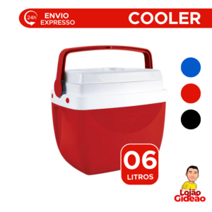 Caixa Térmica Cooler 6 Litros Com Alça Para Bebidas Lanches Lazer Viagem