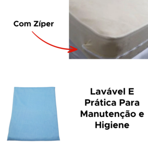 Capa Protetora Colchão Casal com Zíper 1,90x1,40x20cm Lavável