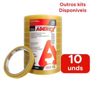 Kit Com Até 10 Fita Durex Fina 12x50 Para Escolar Escritório Embrulhar Presente Fita Transparente