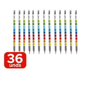 Kit 36 Lápis Grafite Tabuada HB Com Borracha Para Escola Revenda Atacado